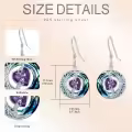 TOUPOP Sterling Silver Blue Crystal Moon Star Dangle Earrings-0-4