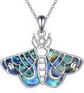 wholesale 925 Sterling Silver Abalone Shell Butterfly Pendant Necklace s for Women-0-0