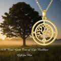 wholesale 14K Yellow Gold Real Diamond Tree of Life Pendant Necklace for Women Gift-0-0