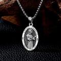 wholesale 925 Sterling Silver St. Francis Medal Necklace with Pray for Us Inscription and Crosses Design-0-4