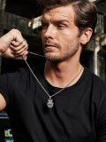 wholesale 925 Sterling Silver Crown Lion Head Pendant Necklace Oxidized Silver Mens Jewelry-0-2