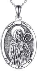 wholesale 925 Sterling Silver Saint Brigid Medal Pendant Necklace for Men & Women-0-0
