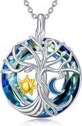 wholesale TOUPOP Sun And Moon Tree Of Life Necklace For Women 925 Sterling Silver Crystal Jewelry Birthday Mothers Day Gifts -0-0