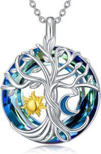 wholesale TOUPOP Sun And Moon Tree Of Life Necklace For Women 925 Sterling Silver Crystal Jewelry Birthday Mothers Day Gifts -undefined