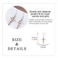 wholesale 925 Sterling Silver Rose Flower Cross Dangle Earrings s for Women-0-2