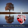 wholesale 925 Sterling Silver & 14K White Gold Plated Heart Garnet Tree of Life Necklace with Red Crystal-0-3