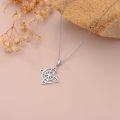 wholesale 925 Sterling Silver Moonstone Witch's Knot Celtic Pendant Necklace-0-4