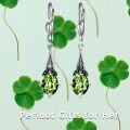 wholesale Sterling Silver Austrian Crystal Vintage Drop Dangle Leverback Earrings-0-63