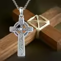 wholesale 925 Sterling Silver Celtic Knot Cross Pendant Necklace Wholesale with Cubic Zirconia Accent for Women and Men - Religious Christian -0-4