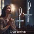 wholesale 925 Sterling Silver Cross Earrings with Abalone Shell Inlay for Women s-0-5