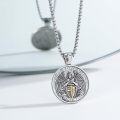 wholesale 925 Sterling Silver St Michael Archangel Medal Pendant Necklace for Men Women -0-1