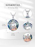 wholesale 925 Sterling Silver Blue Crystal Family Tree Pendant Necklaces for Mom Dad Daughter Son-0-3