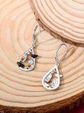 wholesale 925 Sterling Silver Ghosts & Pumpkins Teardrop Gothic Halloween Dangle Earrings-0-2