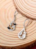 wholesale 925 Sterling Silver Halloween Ghost Bat Pumpkin Drop Earrings-0-2