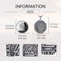 wholesale 925 Sterling Silver Viking Valknut Triangle Pendant Necklace  for Men & Women-0-3