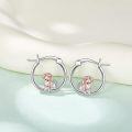 wholesale 925 Sterling Silver Pink Dog Hoop Earrings for Girls and Women Gift Idea-0-3