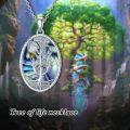 wholesale 925 Sterling Silver Abalone Shell Moonstone Tree of Life Pendant Necklace with 18 + 2 Extender Chain-0-3