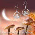 wholesale 925 Sterling Silver 925 Mushroom Moon Star Drop Dangle Hook Earrings  for Women and Girls-0-3