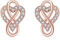 wholesale Rose Gold Heart Infinity CZ Stud Earrings for Women Girls Minimalist  925 Sterling Silver Hypoallergenic-0-0