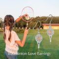 wholesale 925 Sterling Silver Heart Tennis Racquet Drop Dangle Earrings Sports Gift for Women-0-5