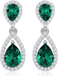 wholesale Sterling Silver Moissanite Birthstone Dangle Earrings for Women-05-May