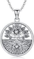 wholesale 925 Sterling Silver Round Tree of Life Pendant with Cubic Zirconia - Family s for Women-0-0