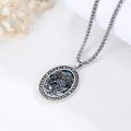 wholesale 925 Sterling Silver Saint Michael Pray For Us Pendant Necklace Wholesale With Abalone Shell-0-4