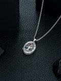 wholesale 925 Sterling Silver Tree of Life Oval Lockets with Chain - Photo Frame Pendants Necklaces Gift for Her-0-5