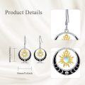 wholesale 925 Sterling Silver Sun and Moon Drop Earrings with Opalite Stone-0-2