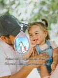 wholesale 925 Sterling Silver Teardrop Moonstone Family Pendant Necklaces for Women Men Girls Boys Gift Ideas-0-5