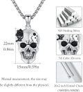 wholesale 925 Sterling Silver Gothic Rose Skull Pendant Necklace  Punk Skeleton Jewelry for Men & Women-0-1