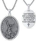 wholesale 925 Sterling Silver St Michael Guardian Angel Pendant Necklace Catholic s for Men & Women-0-0
