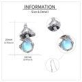 wholesale 925 Sterling Silver Blue Moonstone & Green Moss Agate Drop Earrings with Natural Turquoise and Crystal Accents - Boho Style Jewelry for Women-0-3