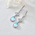 wholesale 925 Sterling Silver Teardrop Moonstone Celtic Knot Dangle Earrings-0-1
