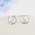 wholesale 925 Sterling Silver Cute Dog Hoop Earrings for Women Girls Gift-0-3