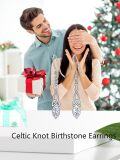 wholesale 925 Sterling Silver Celtic Knot Dangle Earrings with Birthstone Trinity Gift-0-5