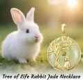 wholesale Jade Necklace For Women 14k Gold Plated Sterling Silver Tree Of Life Animal Pendant Good Fortune Jewelry Christmas Gifts For Women Mom Wife -0-1