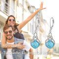 wholesale 925 Sterling Silver Drop Earrings Blue Moonstone Celtic Knot Platinum Plated For Women-0-46