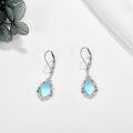 wholesale 925 Sterling Silver Blue Opal Teardrop Filigree Leverback Earrings Gift for Her-0-2