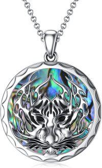 wholesale 925 Sterling Silver Abalone Shell Tree of Life Pendant Necklace for Women-Tiger