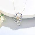 wholesale 925 Sterling Silver Mermaid Dolphin Heart Pendant Necklaces Gifts for Women Girls Jewelry-0-3