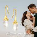 wholesale 14K Gold Freshwater Pearl Teardrop Hook Earrings for Women Anniversary Gift-0-2
