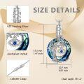 wholesale 925 Sterling Silver Blue Crystal Tree of Life Evil Eye Urn Keepsake Locket Necklace for Ashes Memorial  48 Chain Included-0-4