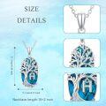 TOUPOP Sterling Silver Turquoise Family Tree Initial Pendant Necklace-0-4