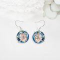 wholesale 925 Sterling Silver Sloth Mother And Baby Hanging Earrings Wholesale With Blue Crystal Charm-0-4