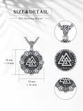 wholesale 925 Sterling Silver Valknut Pendant Nordic Amulet Mens Chain Necklace -0-2