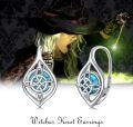 wholesale 925 Sterling Silver Celtic Knot Turquoise Drop Earrings for Women Irish Jewelry 3cm Long-0-5
