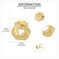 wholesale 14k Gold Textured Love Knot Stud Earrings For Women-0-3