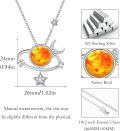 wholesale 925 Sterling Silver Orange Fire Opal Star & Crescent Moon Pendant Necklace for Women-0-4