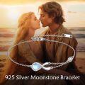wholesale 925 Sterling Silver Infinity Moonstone Adjustable Charm Bracelet for Women Gift Ideas-0-2